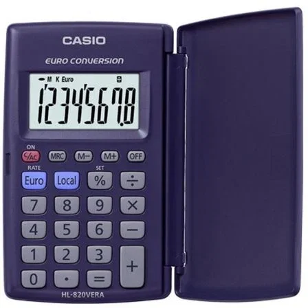 Casio HL-820VER Calculadora de Bolsillo Azul de 8 Dígitos